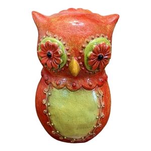 Small Hand Painted Wooden Owl Hand Carved Owl